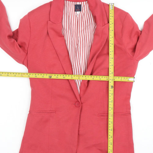 Bershka Women's Pink Regular Fit One-Button Blazer Size S