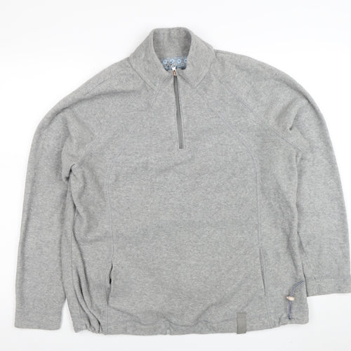 Marks and Spencer Women Grey Size 20 1/2 Zip Fleece Jacket