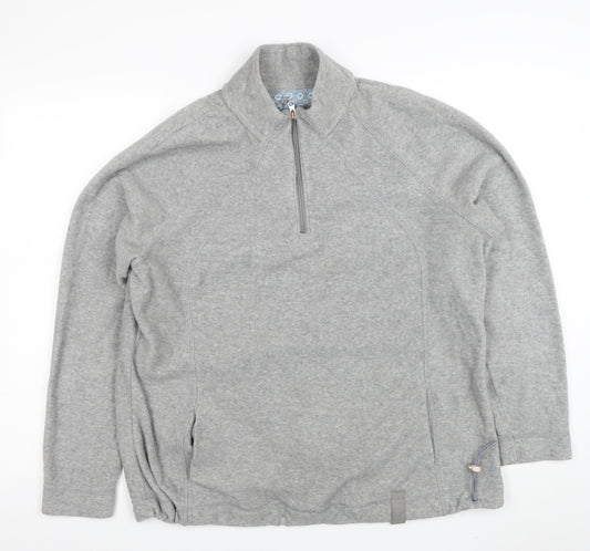 Marks and Spencer Women Grey Size 20 1/2 Zip Fleece Jacket