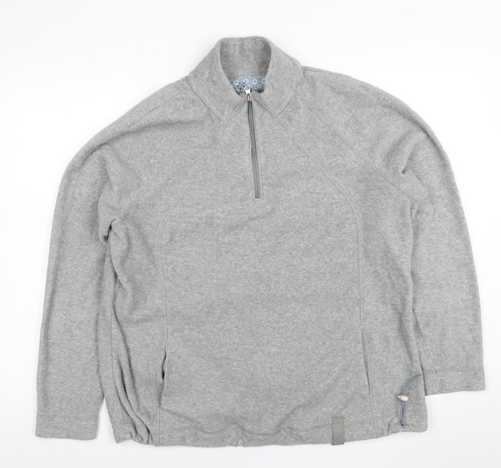 Marks and Spencer Women Grey Size 20 1/2 Zip Fleece Jacket