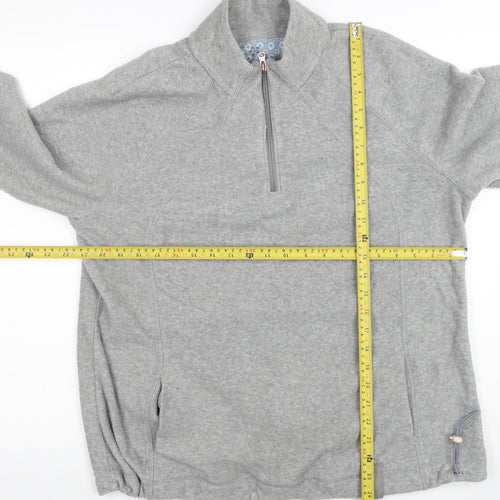 Marks and Spencer Women Grey Size 20 1/2 Zip Fleece Jacket