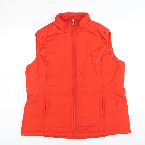 Marks & Spencer Women Red Size 14 Quilted Puffer Waistcoat
