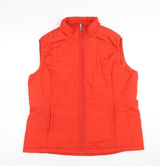 Marks & Spencer Women Red Size 14 Quilted Puffer Waistcoat