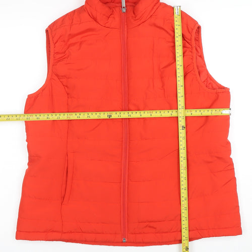 Marks & Spencer Women Red Size 14 Quilted Puffer Waistcoat