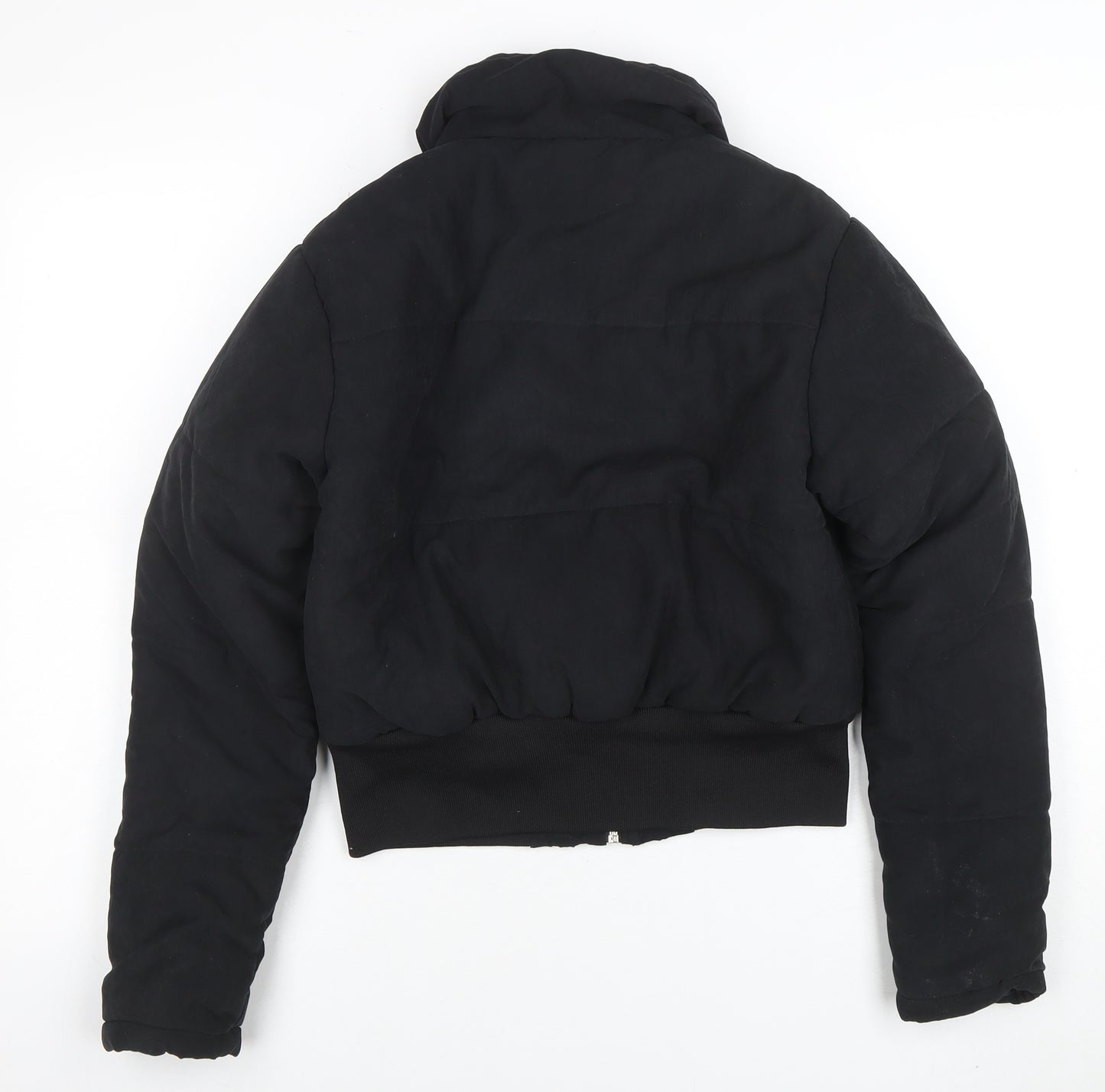 PrettyLittleThing Womens Black Cropped Puffer Jacket Size 6