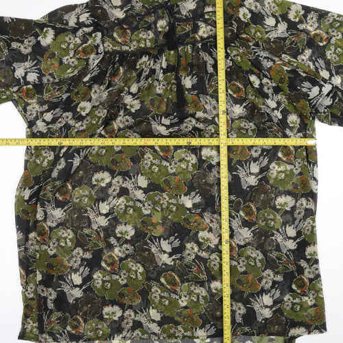 Zara Women Multicoloured Floral Shift Dress Size 12 Sheer Boho Style