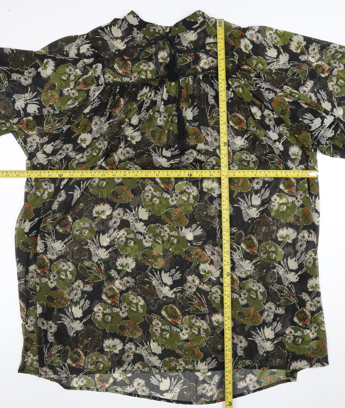 Zara Women Multicoloured Floral Shift Dress Size 12 Sheer Boho Style