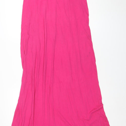 H&M Women Pink Long Tank Dress L Jersey Summer Casual