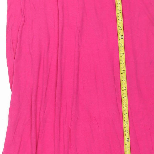 H&M Women Pink Long Tank Dress L Jersey Summer Casual
