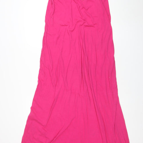 H&M Women Pink Long Tank Dress L Jersey Summer Casual