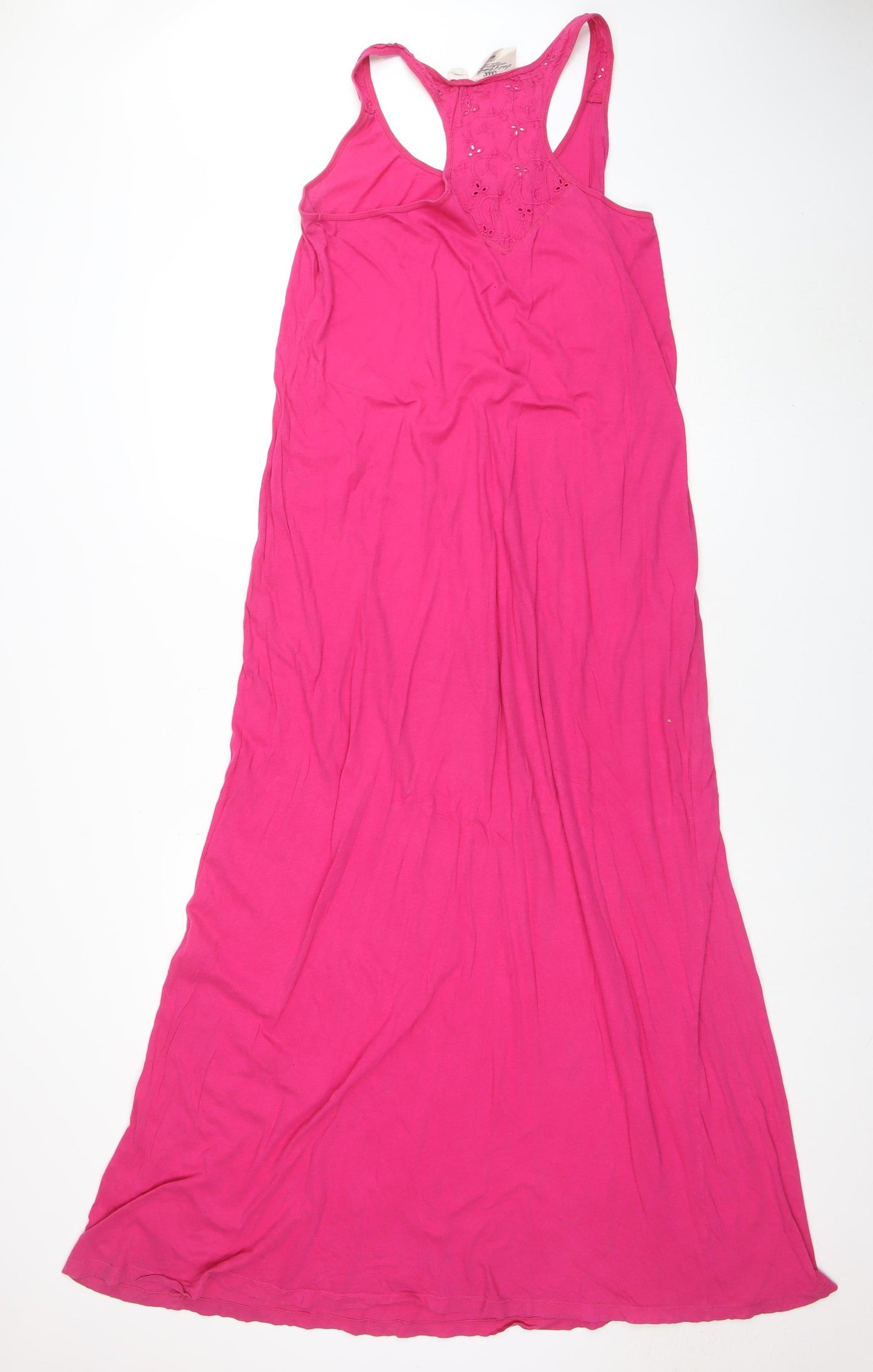 H&M Women Pink Long Tank Dress L Jersey Summer Casual