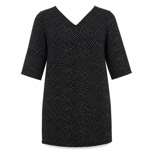 Jacqueline de Yong Women's Black Polka Dot V-Neck Shift Dress Size 12