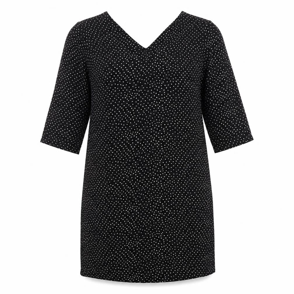 Jacqueline de Yong Women's Black Polka Dot V-Neck Shift Dress Size 12