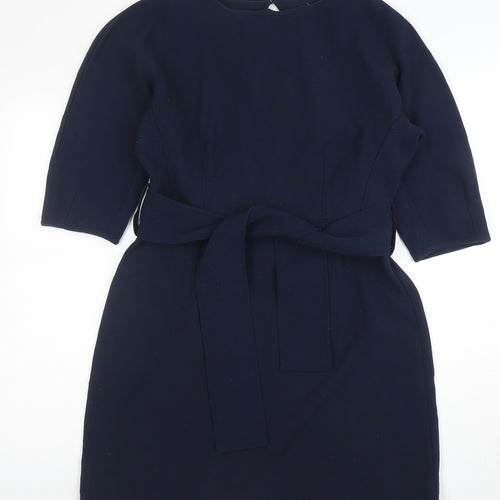 Oliver Bonas Women’s Blue Belted Shift Dress Size 12