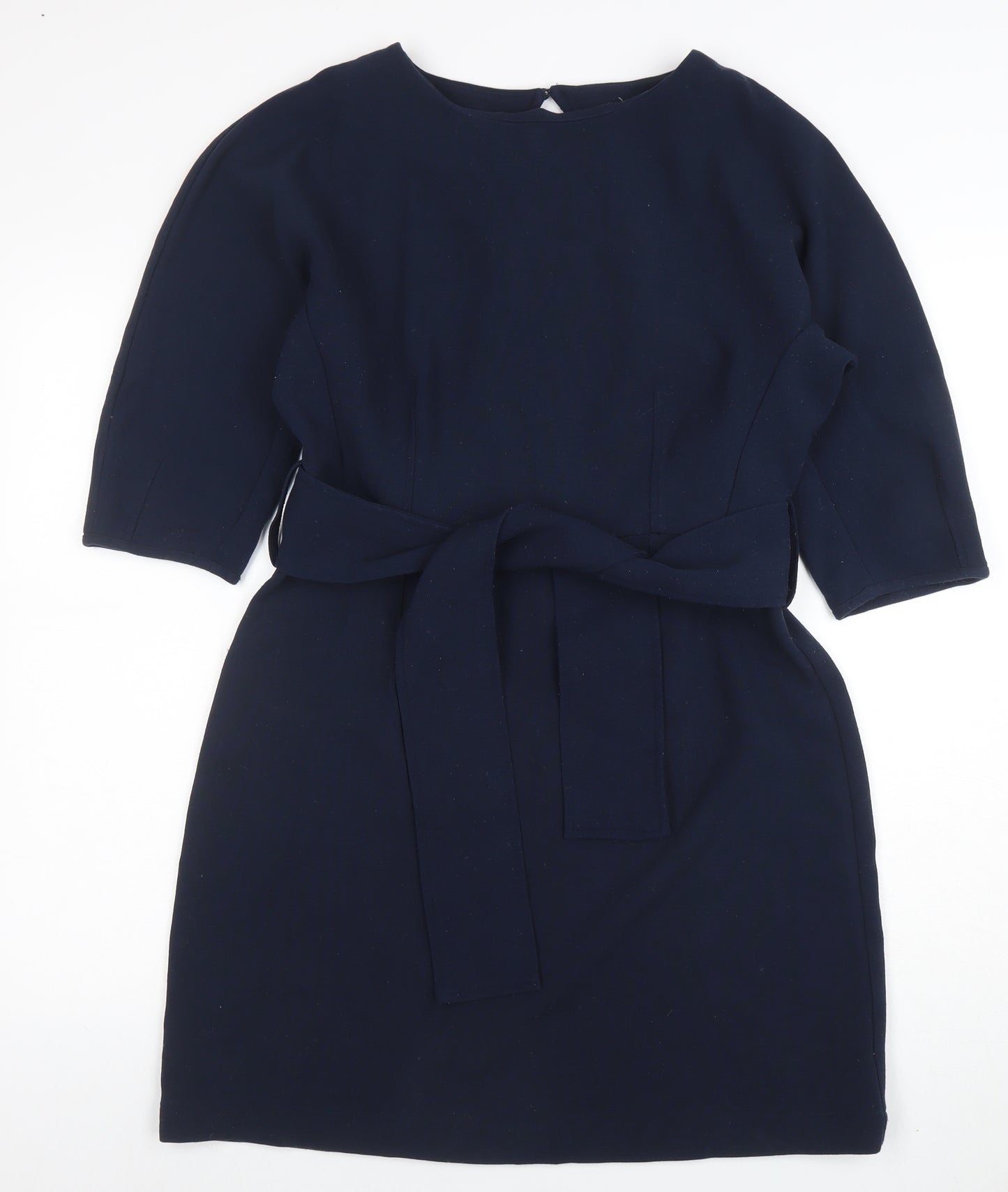 Oliver Bonas Women’s Blue Belted Shift Dress Size 12