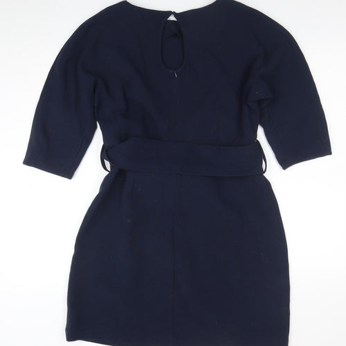 Oliver Bonas Women’s Blue Belted Shift Dress Size 12