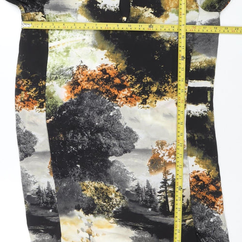 MNG Collection Women's Multicolour Shift Dress Size 8 3/4 Sleeve