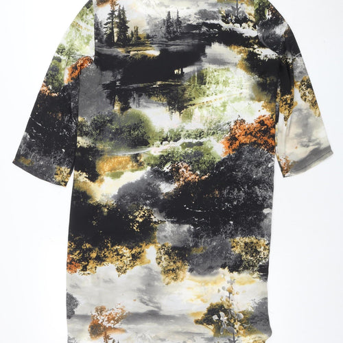 MNG Collection Women's Multicolour Shift Dress Size 8 3/4 Sleeve