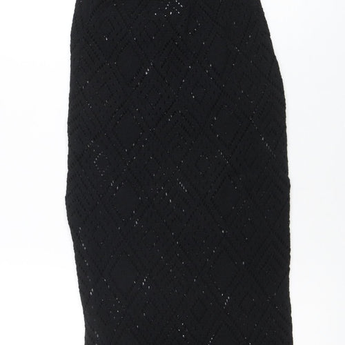 ASOS Womens Black Size 8 Crochet Halter Bodycon Midi Dress