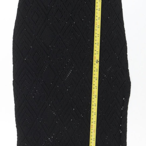ASOS Womens Black Size 8 Crochet Halter Bodycon Midi Dress