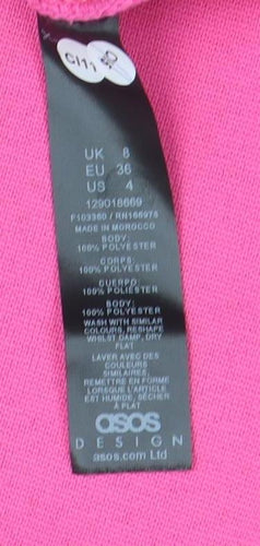 ASOS Women’s Pink Bodycon Strapless Stretch Dress Size 8