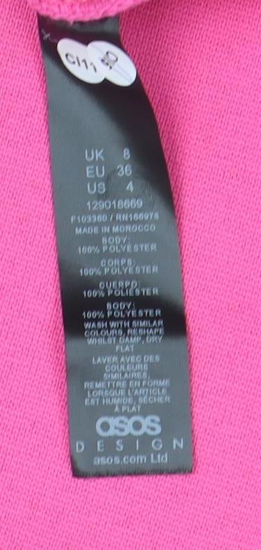 ASOS Women’s Pink Bodycon Strapless Stretch Dress Size 8