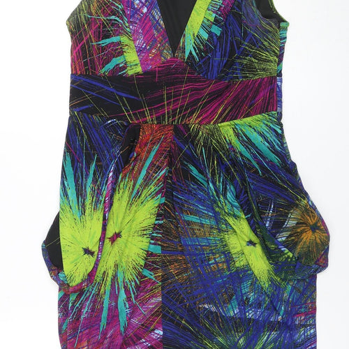 Butterfly by MW Womens Multicoloured Size 10 Sheath Party Dress