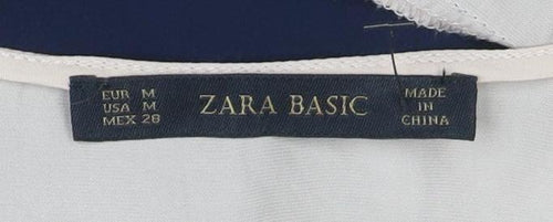 Zara Basic Women’s Navy Beige A-Line Sleeveless Short Dress Size 10