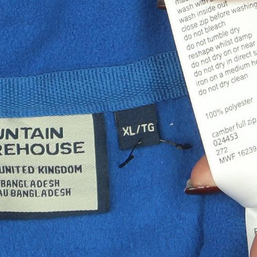 Mountain Warehouse Men's Blue XL Fleece Full Zip Jacket
