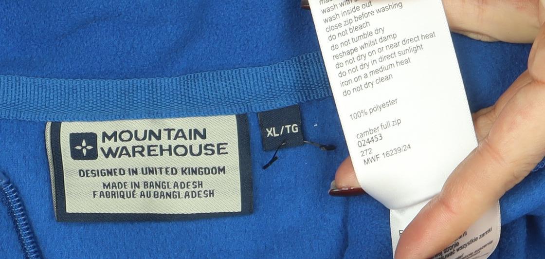 Mountain Warehouse Men's Blue XL Fleece Full Zip Jacket