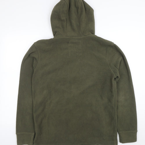 Threadbare Men's Green Fleece Hooded Full Zip Jacket Size S