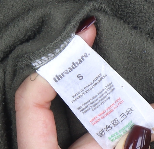 Threadbare Men's Green Fleece Hooded Full Zip Jacket Size S