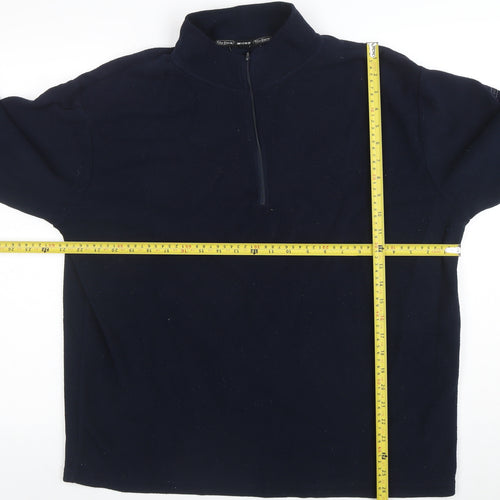 Rivers Storm Mens Blue Fleece 1/4 Zip Pullover Sweatshirt L