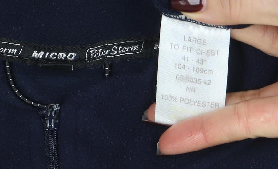 Rivers Storm Mens Blue Fleece 1/4 Zip Pullover Sweatshirt L