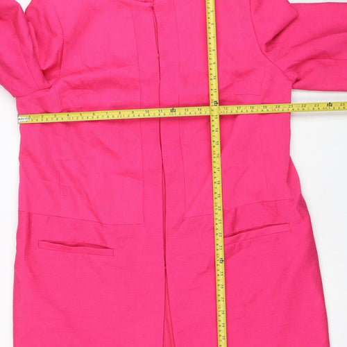 Fenn Wright Manson Women's Pink Size 18 Tailored Woven Long Blazer Jacket