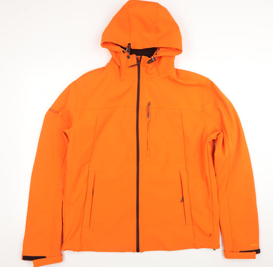 Superdry Men’s Orange XL Windcheater Softshell Jacket Hooded Windproof