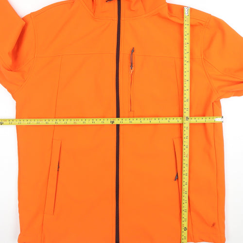 Superdry Men’s Orange XL Windcheater Softshell Jacket Hooded Windproof