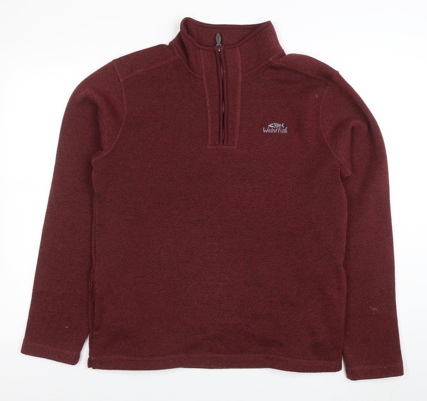 Weird Fish Men's Red 1/4 Zip Fleece Sweatshirt Size M