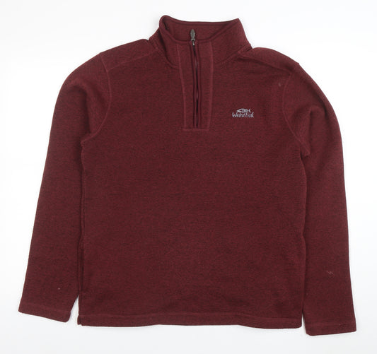 Weird Fish Men's Red 1/4 Zip Fleece Sweatshirt Size M
