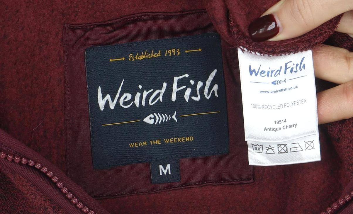 Weird Fish Men's Red 1/4 Zip Fleece Sweatshirt Size M