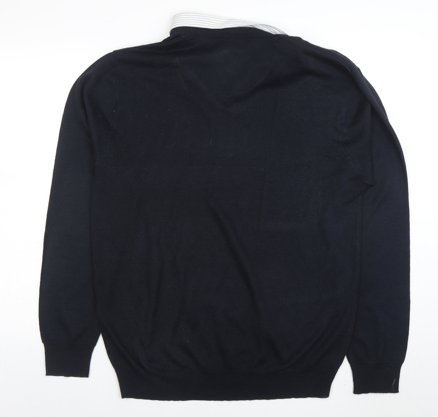Pierre Cardin Men’s Black Long Sleeve V-Neck Knit Polo XL
