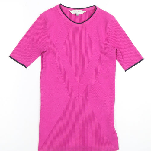 Principles Petite Women's Pink Knit Short Sleeve Top Size 8