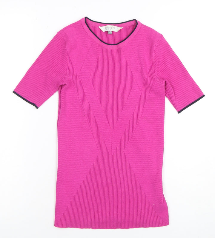 Principles Petite Women's Pink Knit Short Sleeve Top Size 8