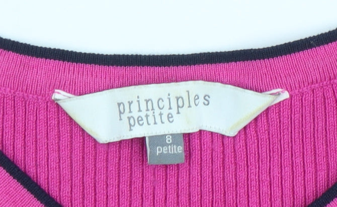 Principles Petite Women's Pink Knit Short Sleeve Top Size 8