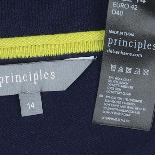 Principles Women's Multicoloured Size 14 Round Neck Long Sleeve Jumper