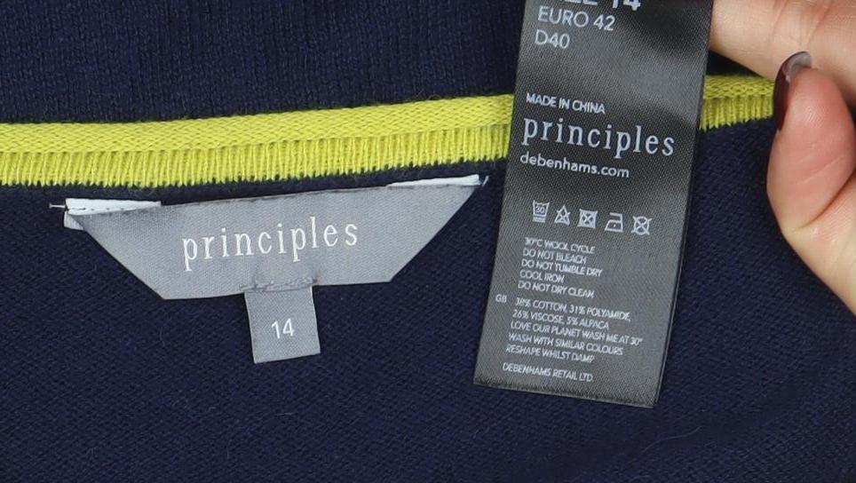 Principles Women's Multicoloured Size 14 Round Neck Long Sleeve Jumper