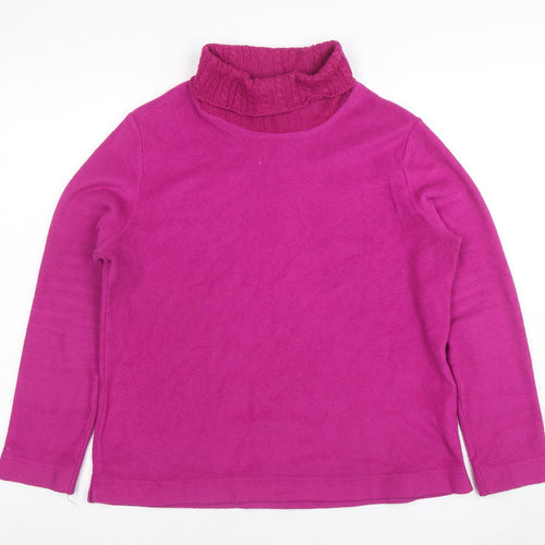 St. John's Bay Women's Pink Petite Large Pullover Cowl Neck Sweatshirt