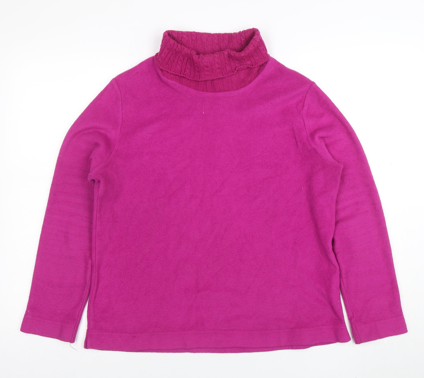 St. John's Bay Women's Pink Petite Large Pullover Cowl Neck Sweatshirt