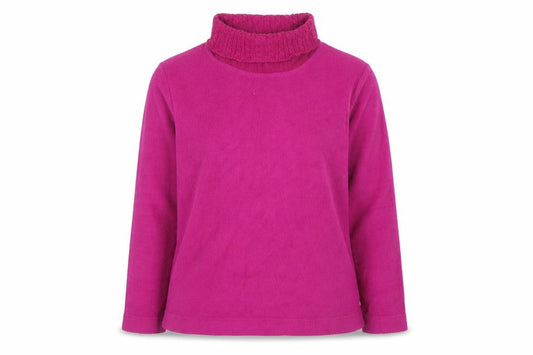 Front view of St. John's Bay Women's Pink Petite Large Pullover Cowl Neck Sweatshirt