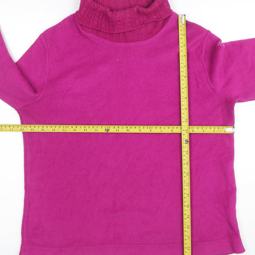 St. John's Bay Women's Pink Petite Large Pullover Cowl Neck Sweatshirt